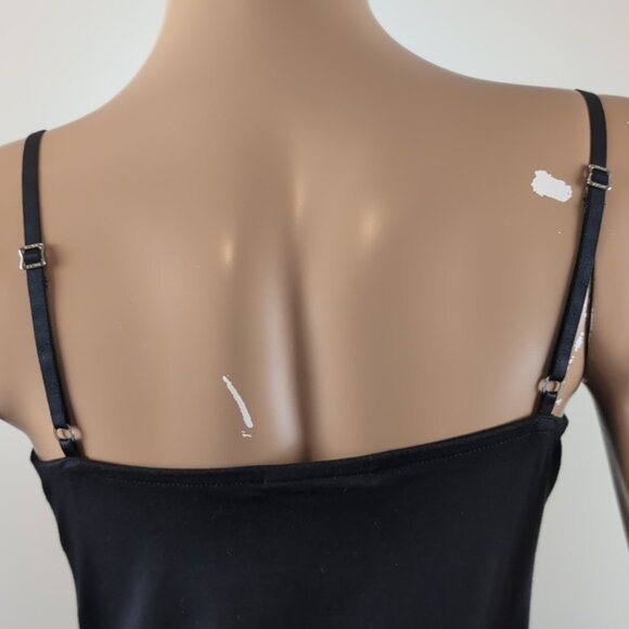 3/$20 Mexx Black Lace Trim Camisole Top Sleeveless Bustier Tank Modal Pleated - Picture 8 of 12